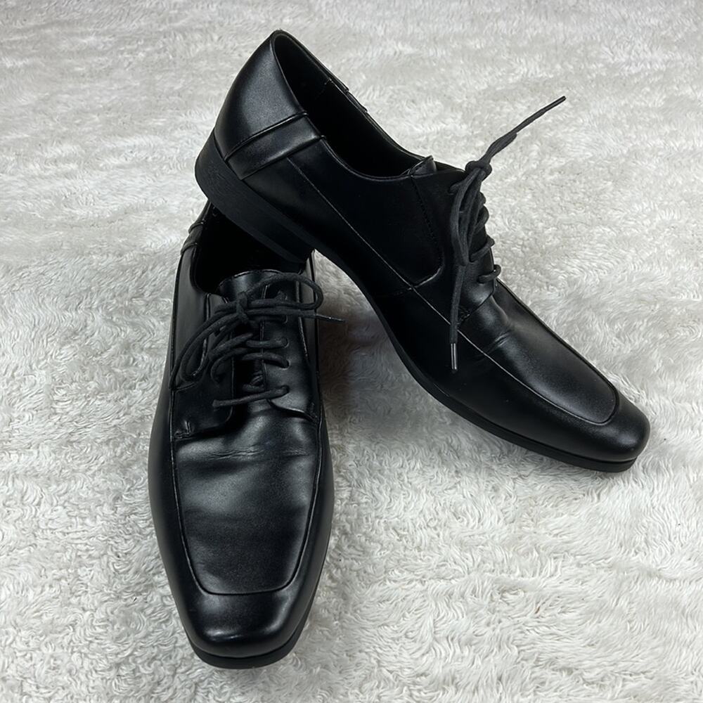 Calvin Klein Brent‎ square Moc toe oxford dress shoes in black, size 10